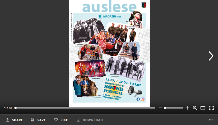 Link zur e-Paper Version der auslese auf issuu.com