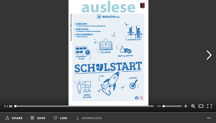 Link zur e-Paper Version der auslese auf issuu.com