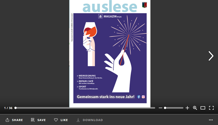 Link zur e-Paper Version der auslese auf issuu.com