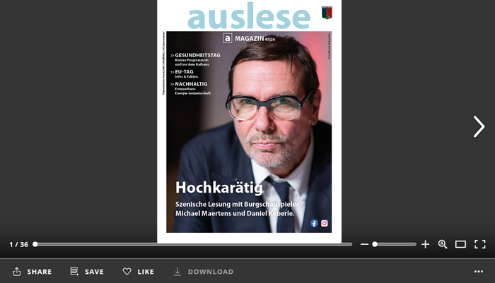 Link zur e-Paper Version der auslese auf issuu.com